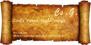 Csöndes Gyöngyi névjegykártya
